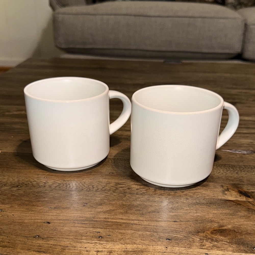 POTTERY BARN MASON STONEWARE SET OF 2 COFFEE/TEA MUGS/CUPS